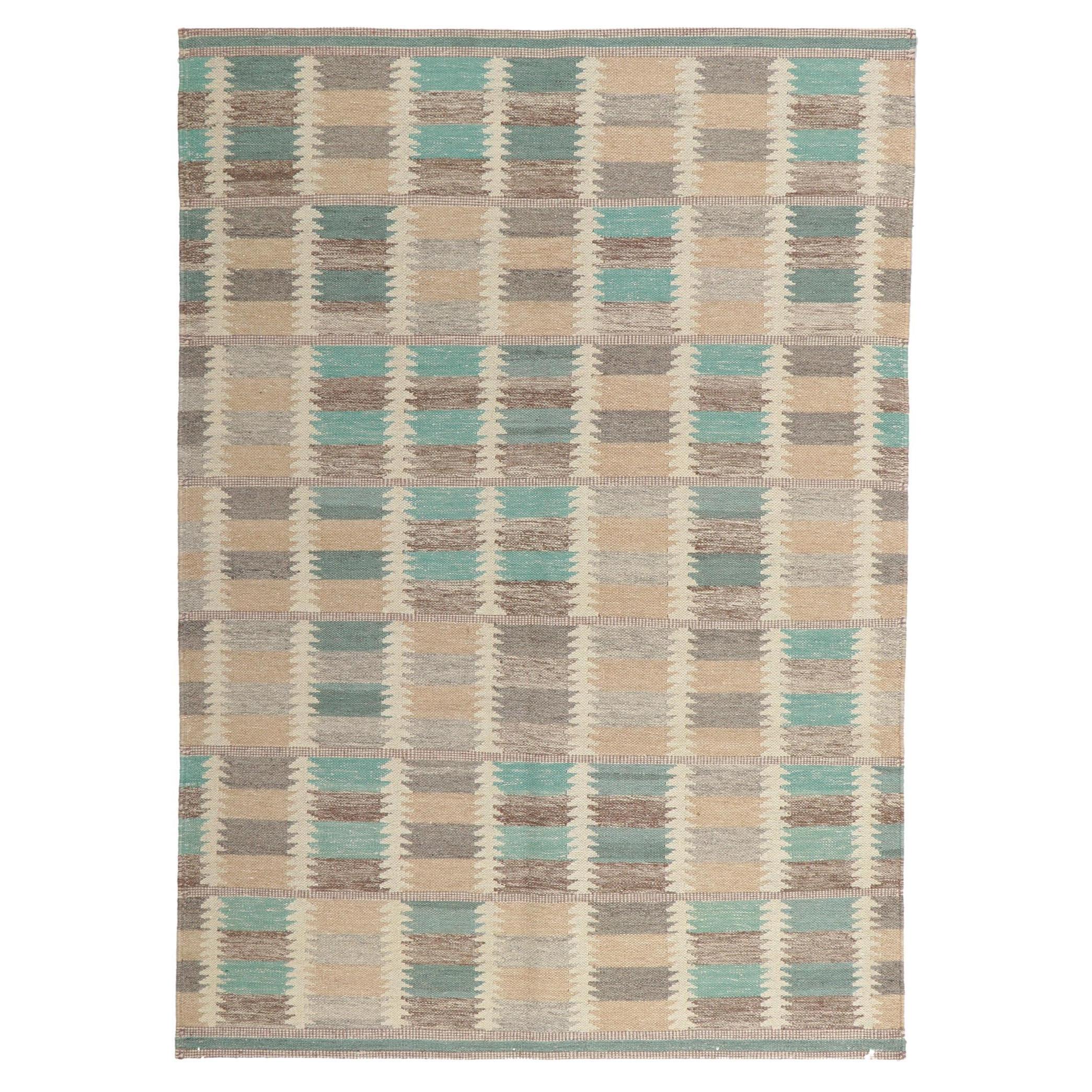 New Swedish Inspired Kilim with Scandinavian Modern Style For Sale