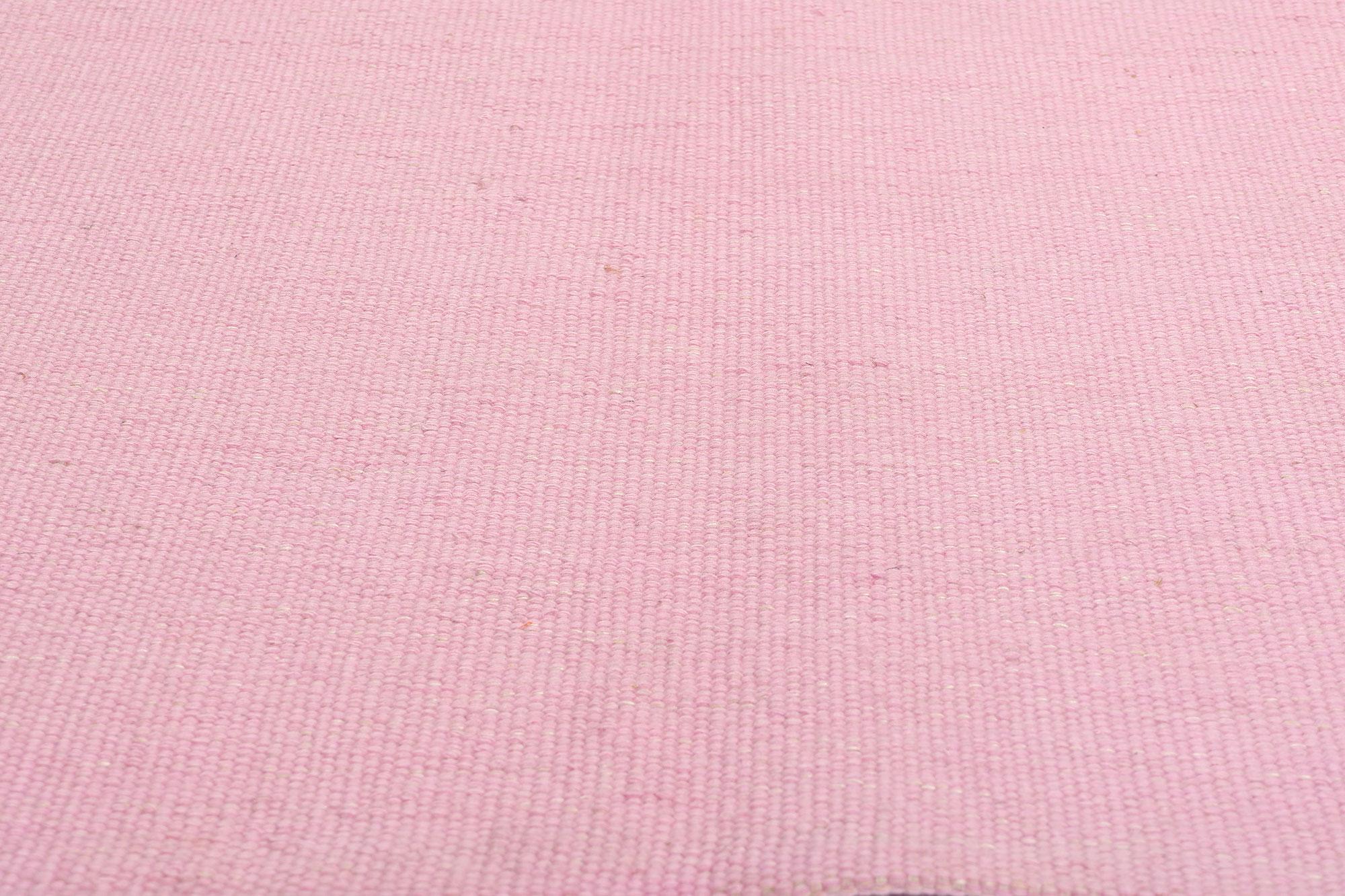 New Swedish Inspired Pink Kilim Rug with Scandinavian Modern Style For Sale 1
