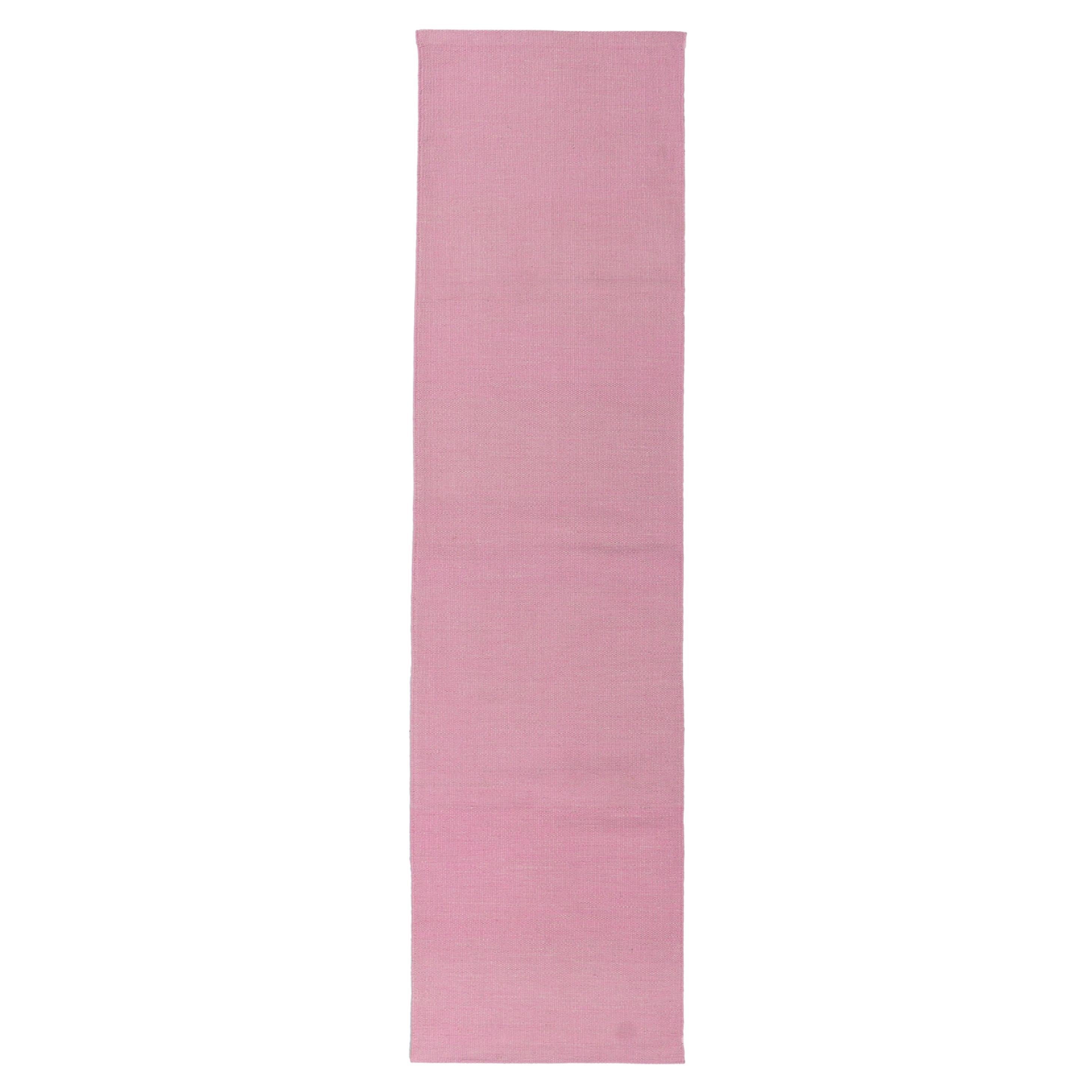 New Swedish Inspired Pink Kilim Runner with Scandinavian Modern Style