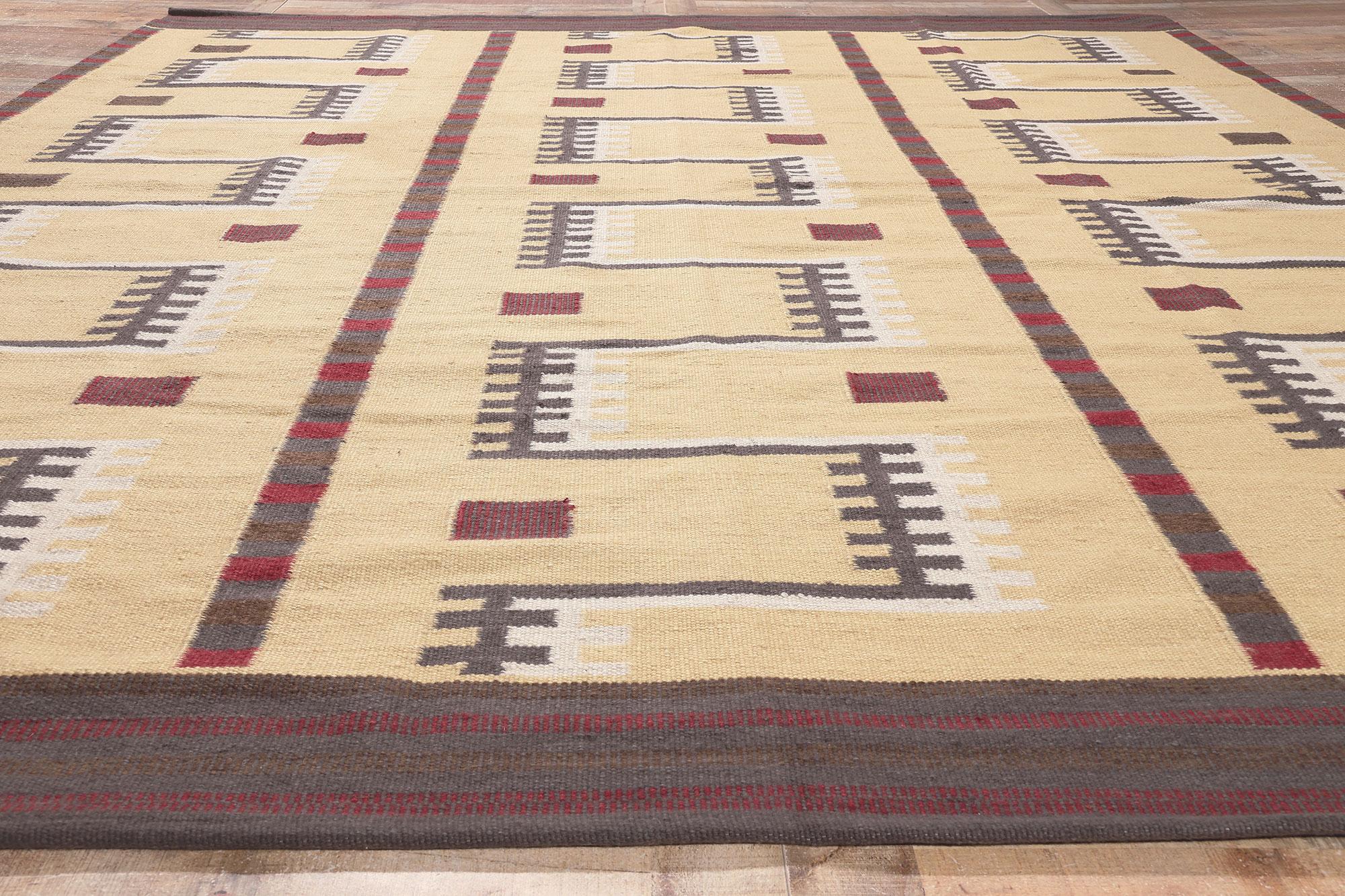 Lana New Swedish Inspired Scandinavian Modern Style Kilim Rug, 10'02 x 12'10 in vendita