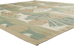 New Scandinavian Modern Swedish Inspired Kilim Röllakan, 09'10 x 10'05
