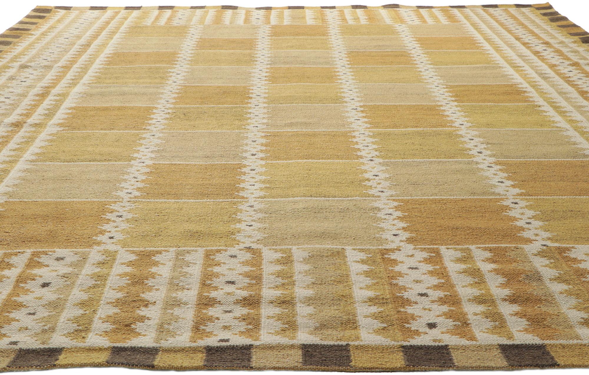 Scandinavian Modern New Swedish Style Kilim Rug Inspired by Marianne Richter and Barbro Nilsson