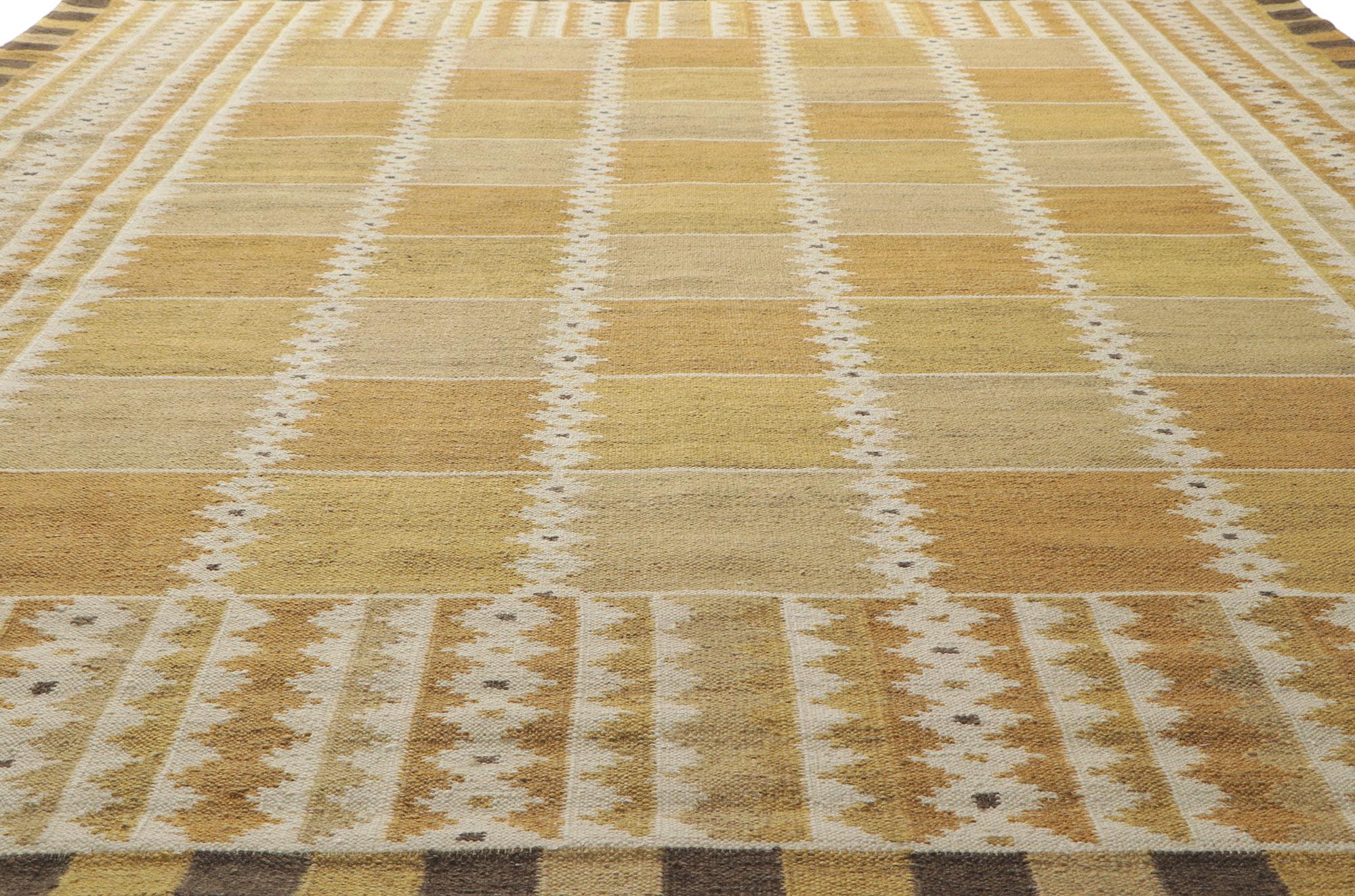 Indian New Swedish Style Kilim Rug Inspired by Marianne Richter and Barbro Nilsson