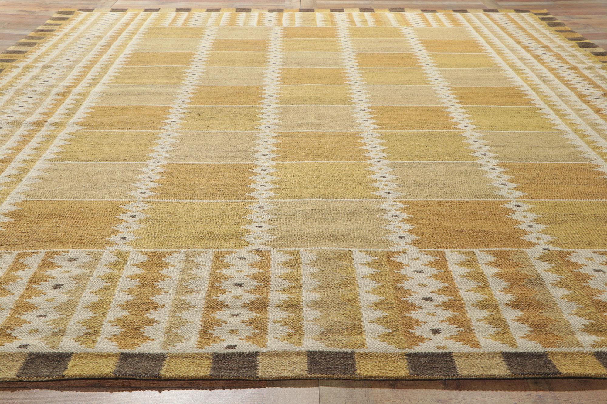 Contemporary New Swedish Style Kilim Rug Inspired by Marianne Richter and Barbro Nilsson