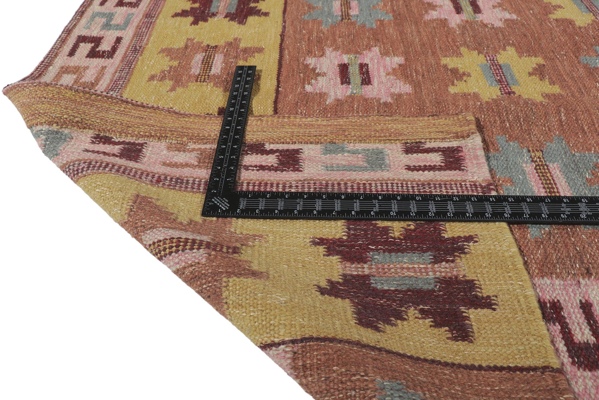 Hand-Woven New Swedish Style Kilim Rug Inspired by Marta Maas-Fjetterstrom
