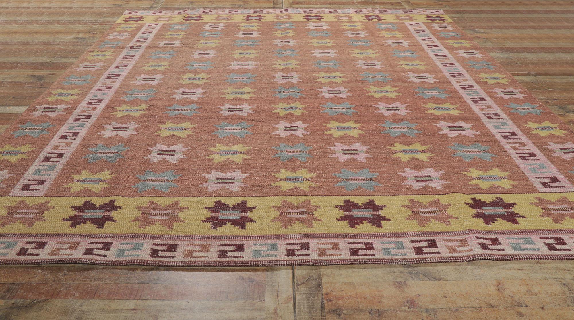 Contemporary New Swedish Style Kilim Rug Inspired by Marta Maas-Fjetterstrom
