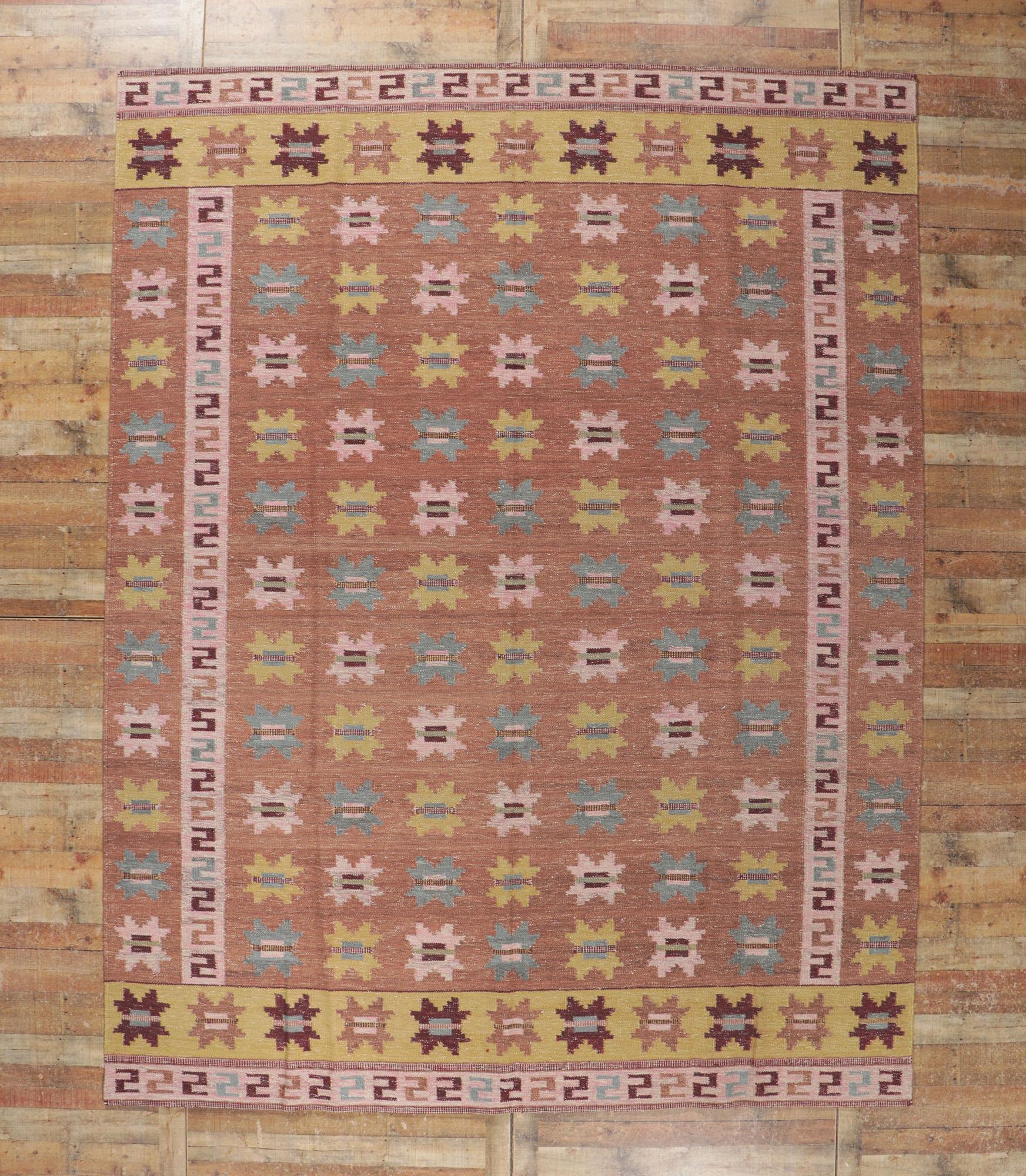 Wool New Swedish Style Kilim Rug Inspired by Marta Maas-Fjetterstrom