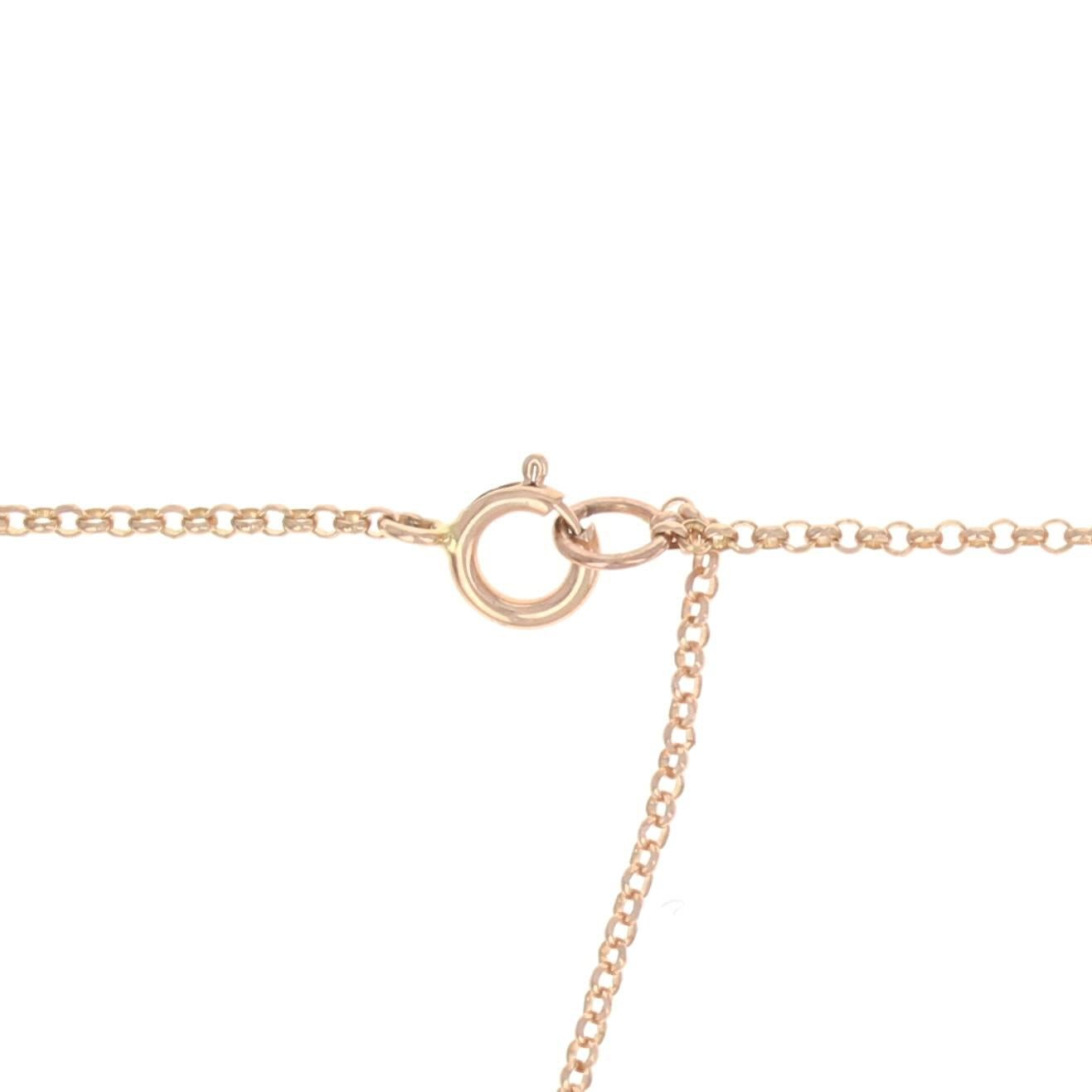 Women's New Synthetic Emerald Bar Necklace, 10k Rose Gold Rolo Chain For Sale
