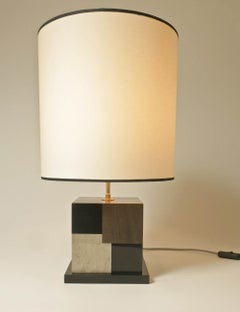 Mesa nueva  Lámpara negra y gris "Cubos" de marquetería de madera teñida de Aymeric Lefort