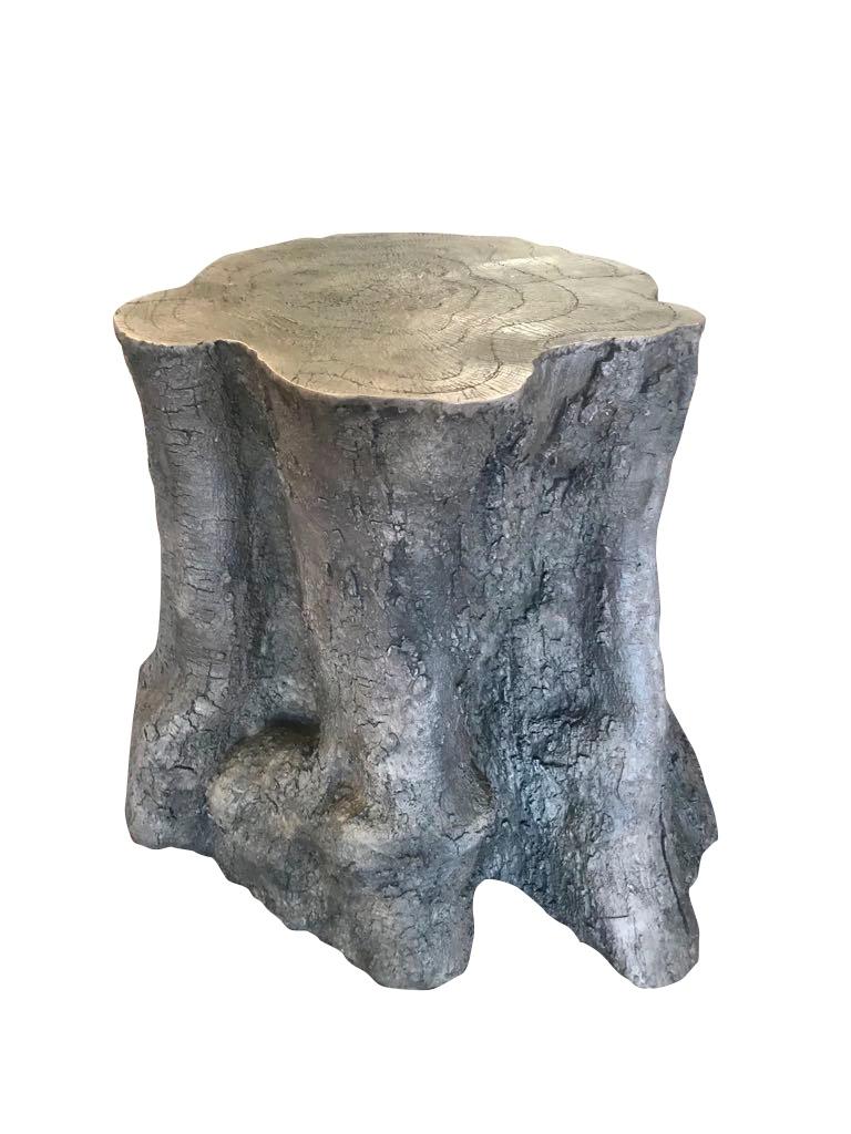 Brass New Table O Stool Featuring a Trunk in Patinated Bronze For Sale