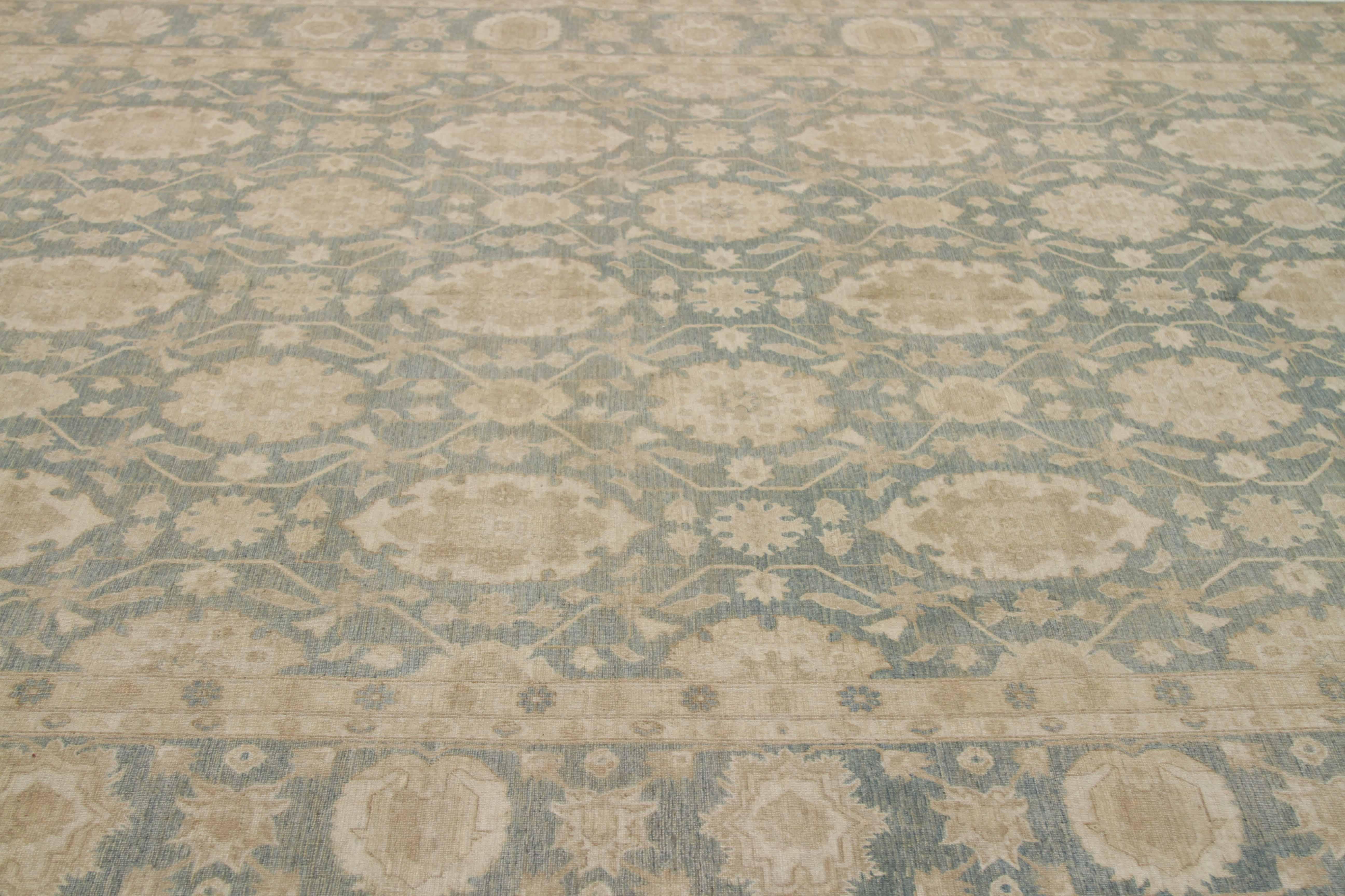 Tissé à la main Nouveau tapis afghan de style Tabriz avec look du XVIIe siècle en vente