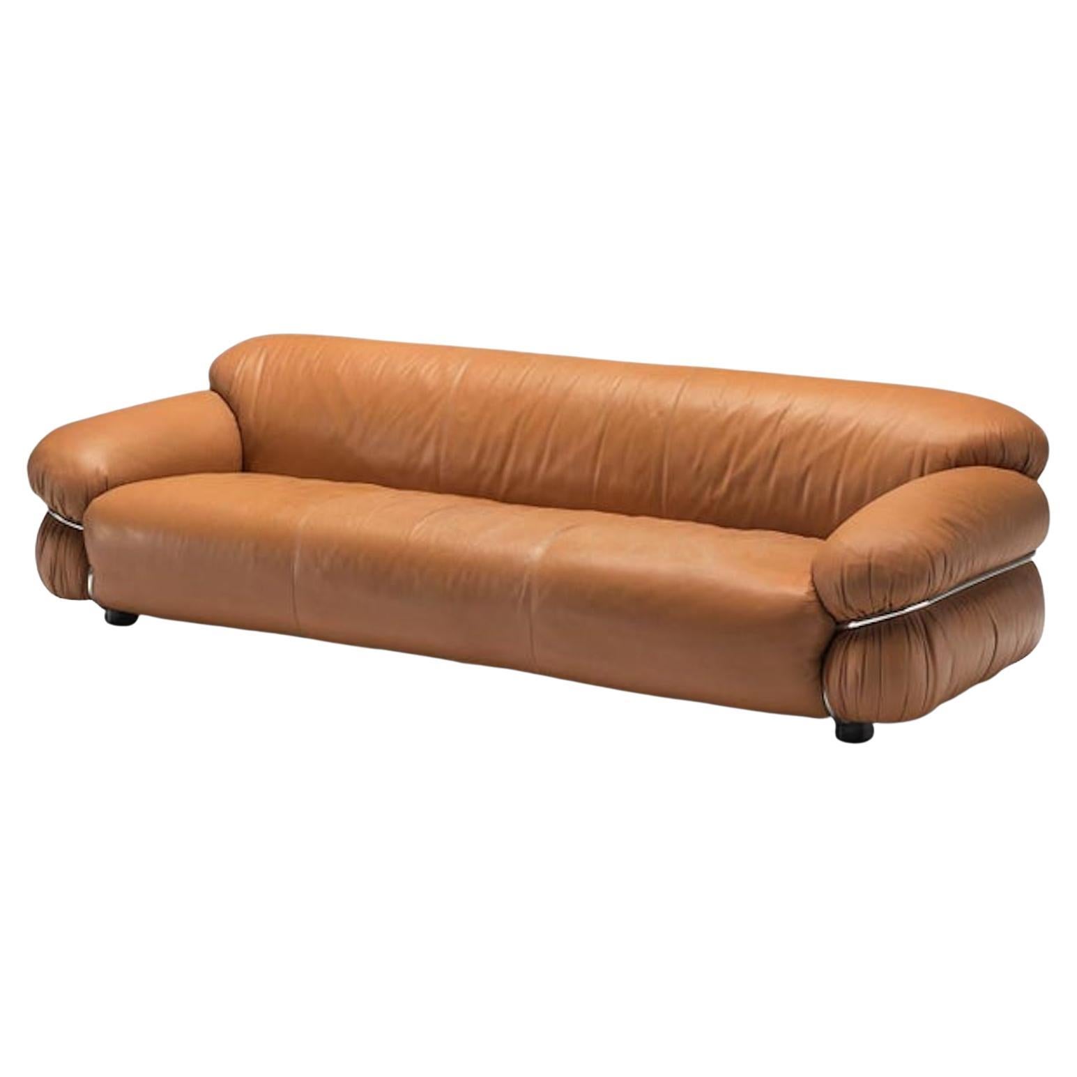 NEW Tacchini Leather Sesann Sofa by Gianfranco Frattini in STOCK