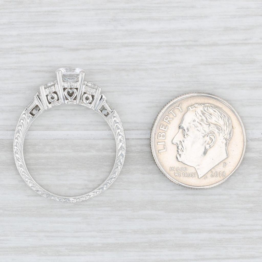 Women's New Tacori 3 Stone Engagement Ring Platinum Size 6.5 Semi Mount Heart 10936 For Sale