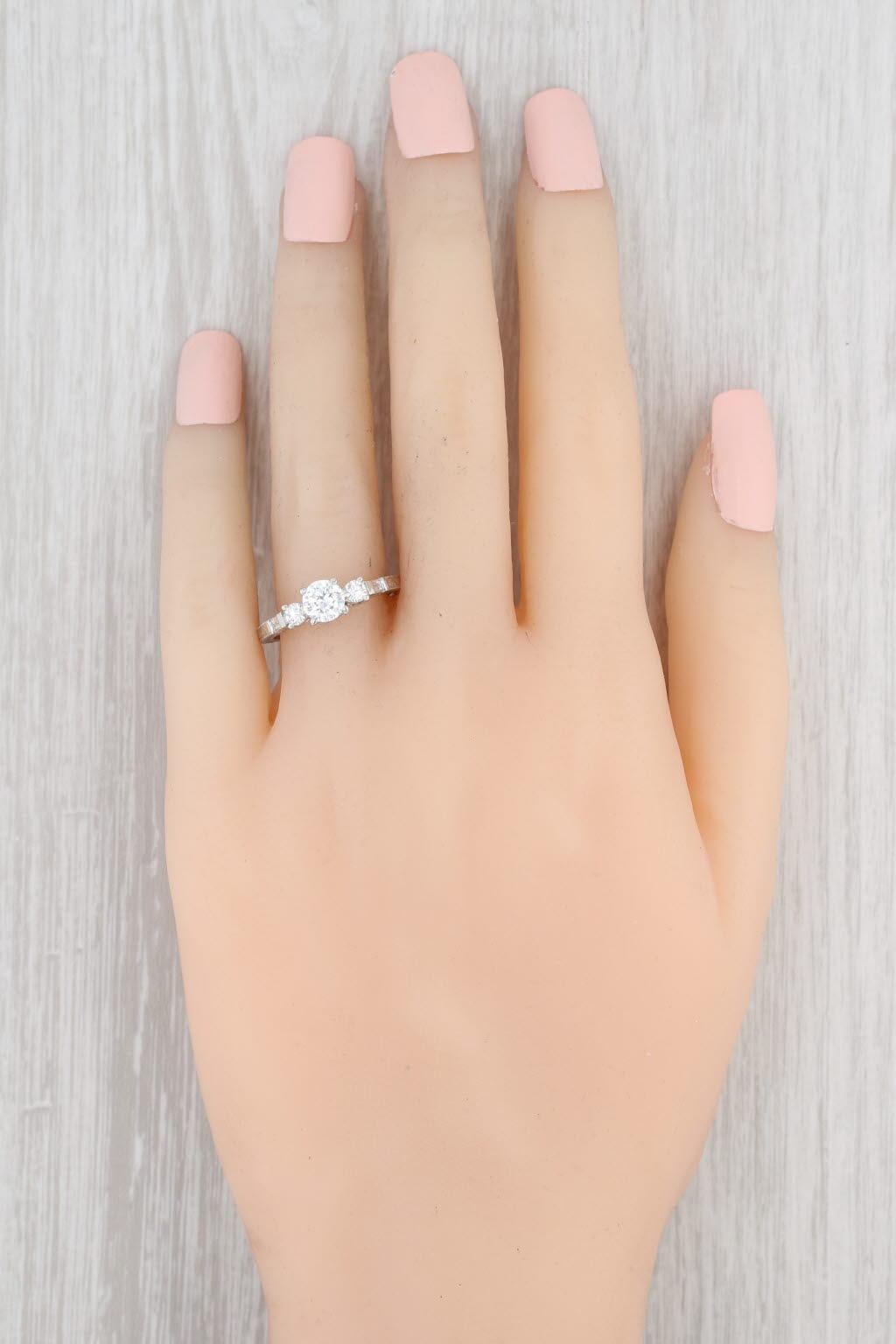 New Tacori 3 Stone Engagement Ring Platinum Size 6.5 Semi Mount Heart 10936 For Sale 1