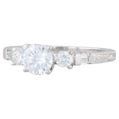 Used New Tacori 3 Stone Engagement Ring Platinum Size 6.5 Semi Mount Heart 10936