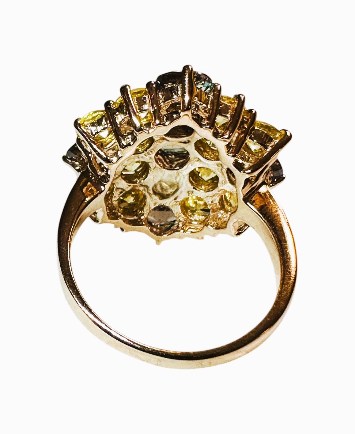 New Tanzania 3,40 Carat Ametrine & Diamond Cut Sapphire R Gold Pl Sterling Ring In condizioni Nuovo in vendita a Eagan, MN