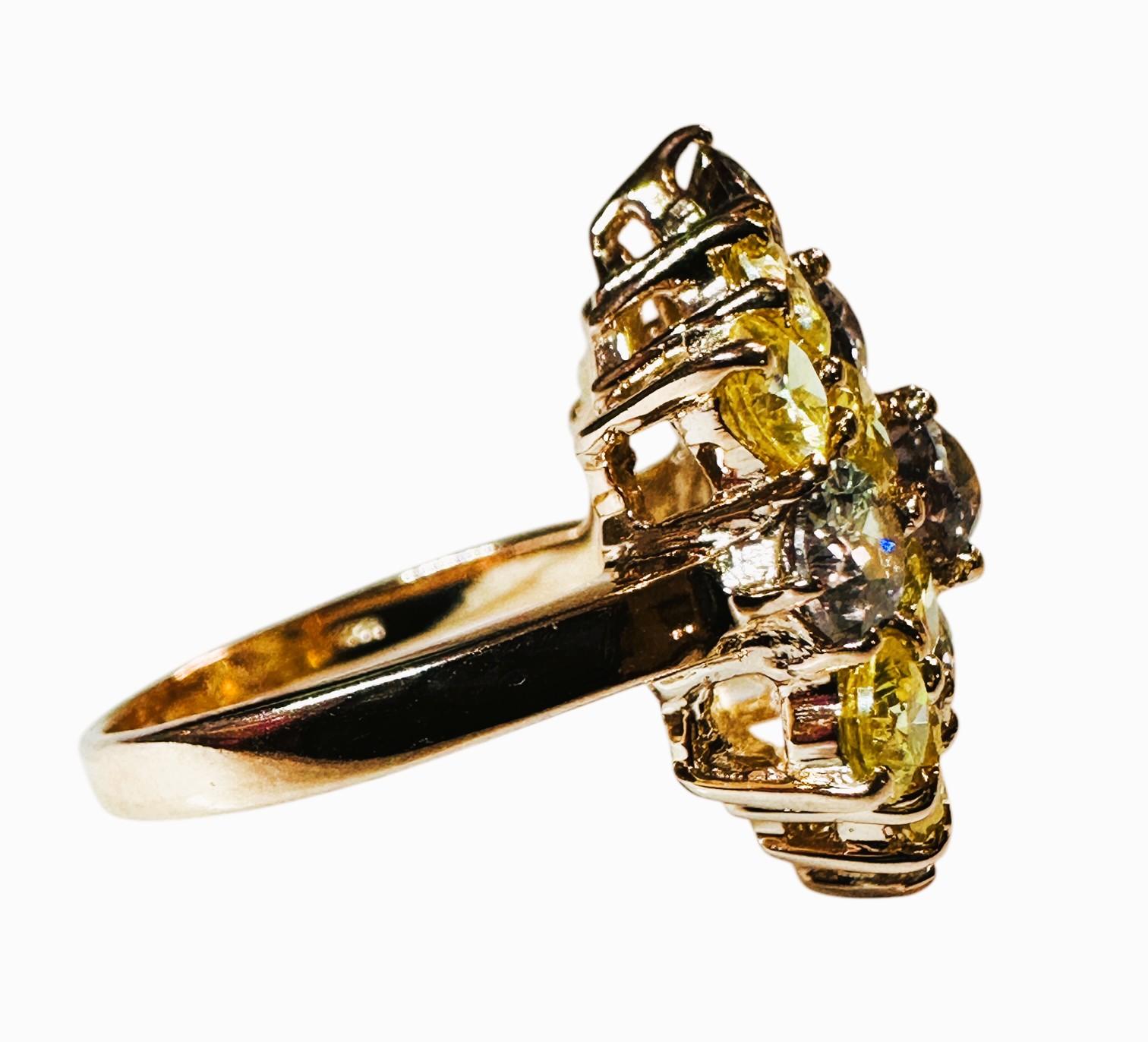 Donna New Tanzania 3,40 Carat Ametrine & Diamond Cut Sapphire R Gold Pl Sterling Ring in vendita