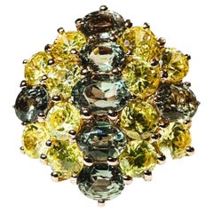 New Tanzania 3.40 Carat Ametrine & Diamond Cut Sapphire R Gold Pl Sterling Ring