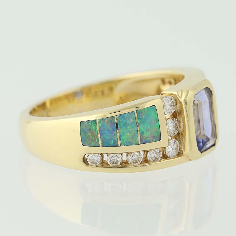 opal and tanzanite ring