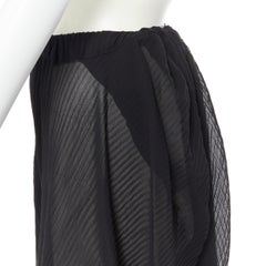 new TAO COMME DES GARCONS short élastiqué noir à plis transparents XS