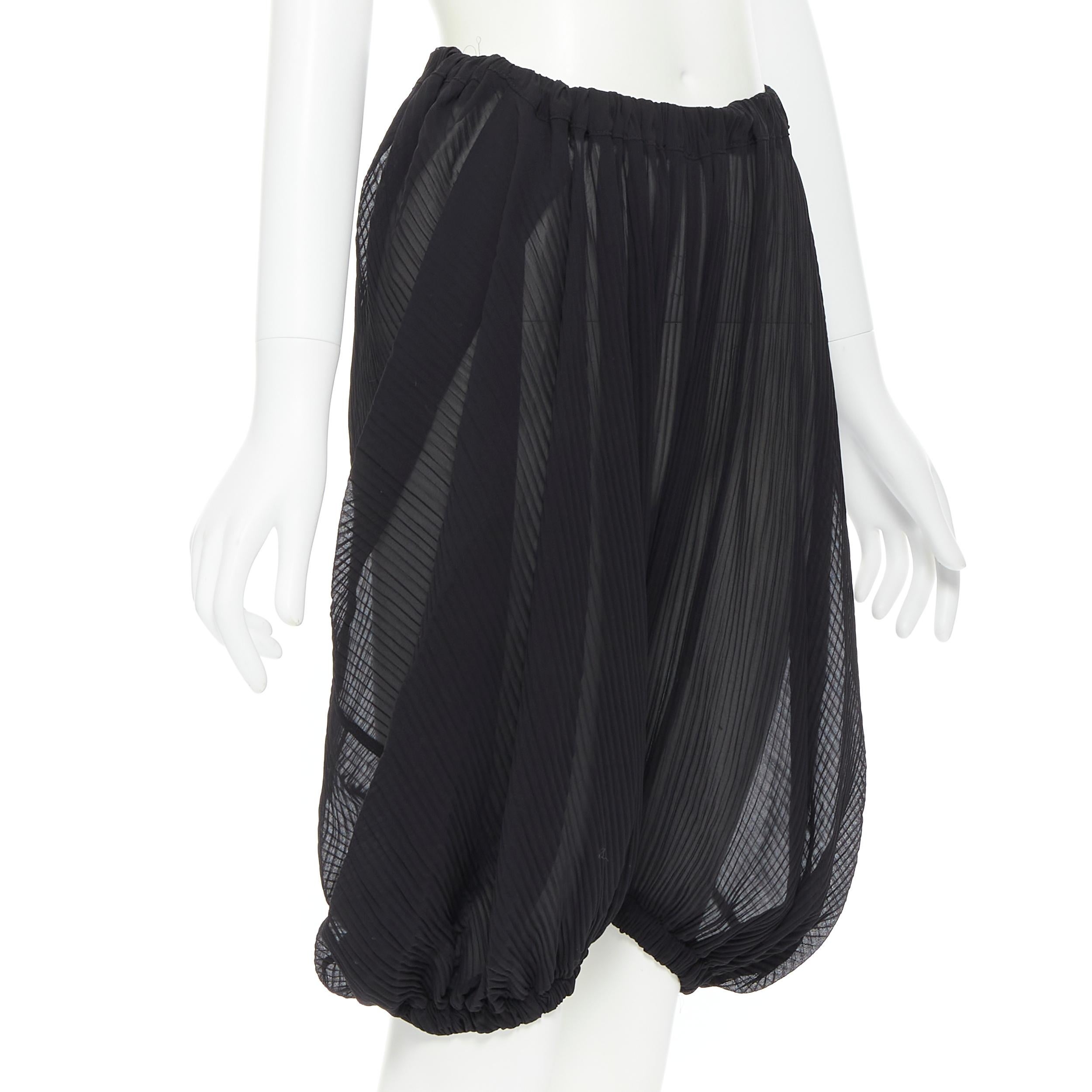 Black new TAO COMME DES GARCONS black sheer pleated bubble elasticated shorts XS