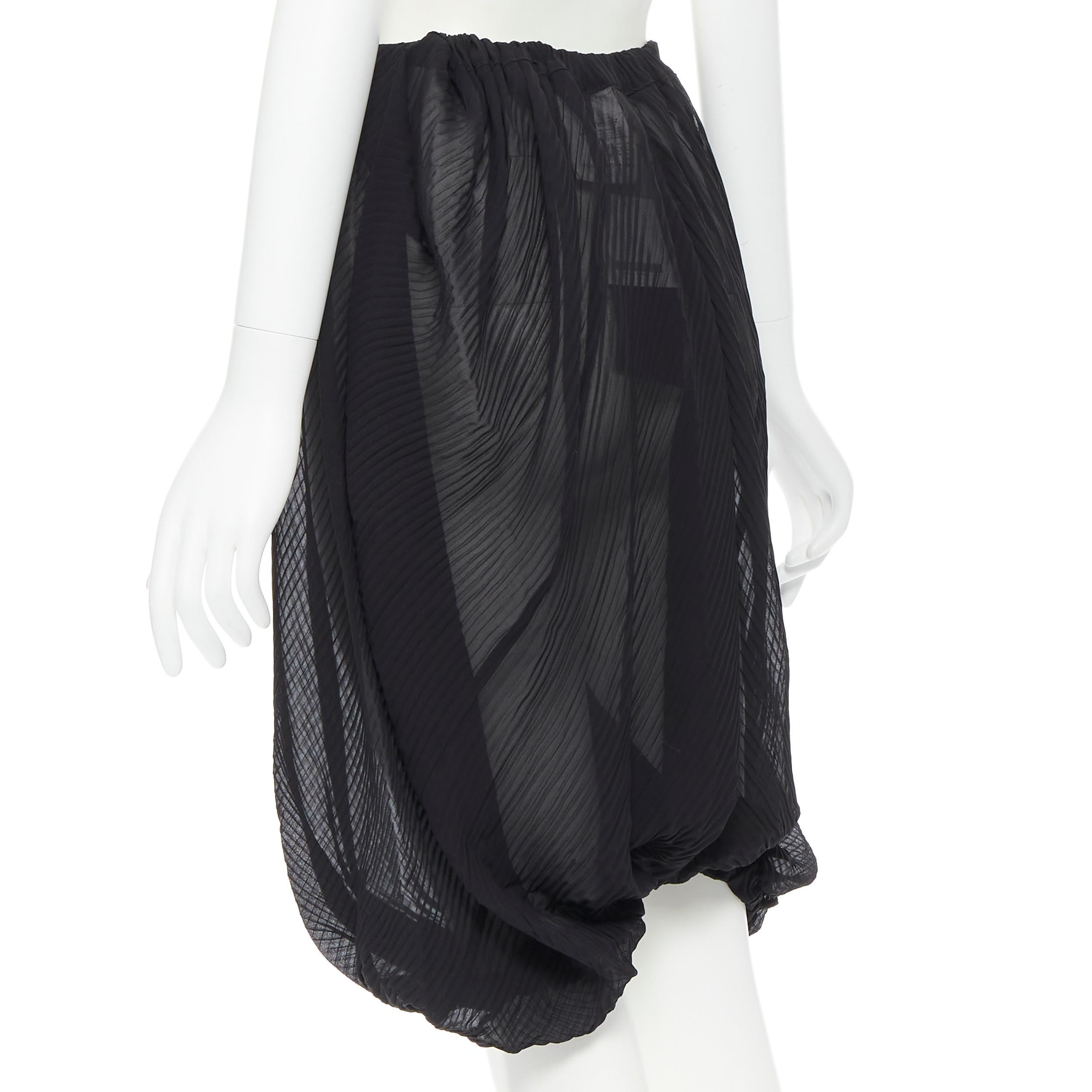 new TAO COMME DES GARCONS black sheer pleated bubble elasticated shorts XS 1