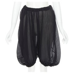 Neu, schwarze, elastische TAO COMME DES GARCONS-Shorts mit durchsichtiger Falte XS