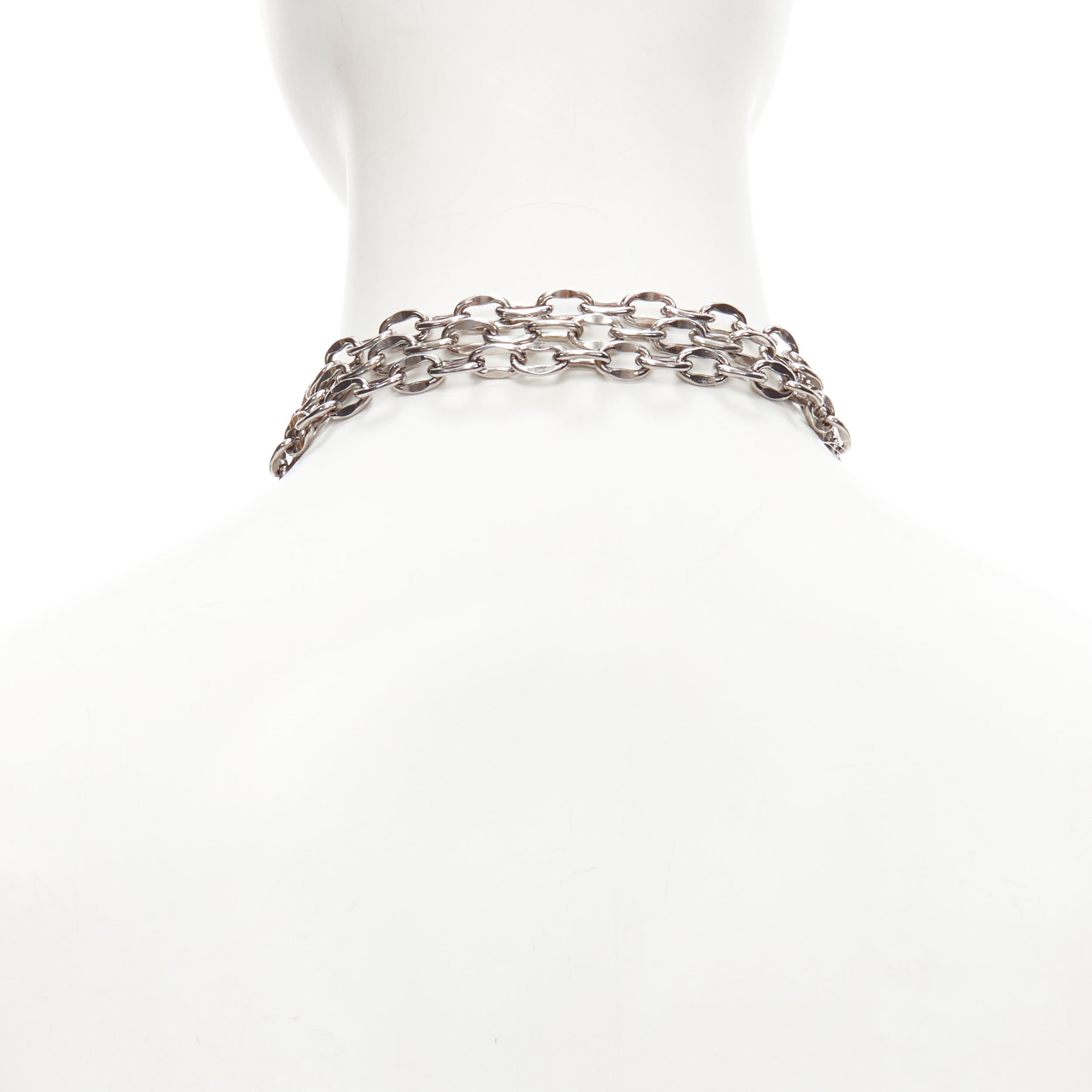 Women's new TARINA TARANTINO Lot of 3 Y2K jewel rhinestone heart silver chain necklace For Sale