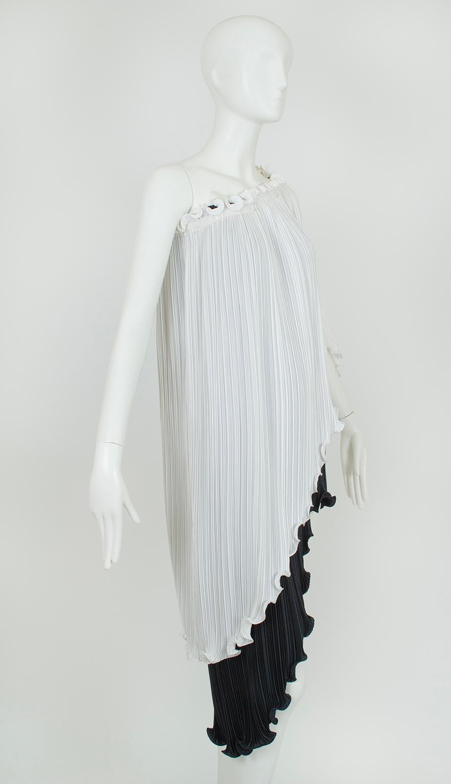 New Tarquin Ebker Black White Asymmetrical Delphos Dress w Provenance – S, 1978 In New Condition For Sale In Tucson, AZ