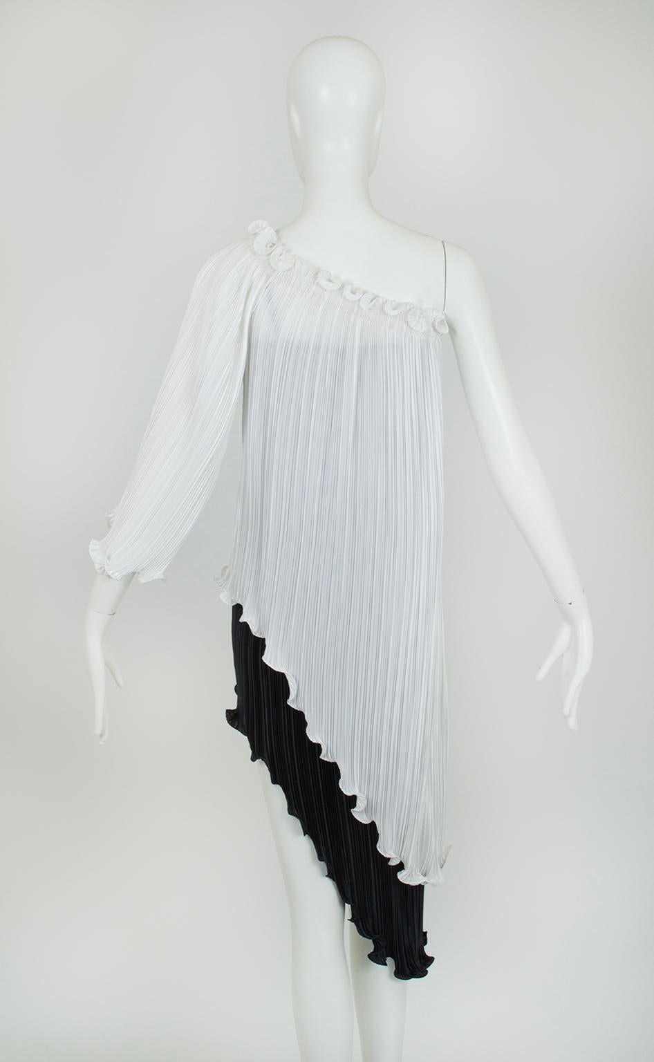 New Tarquin Ebker Black White Asymmetrical Delphos Dress w Provenance – S, 1978 For Sale 1