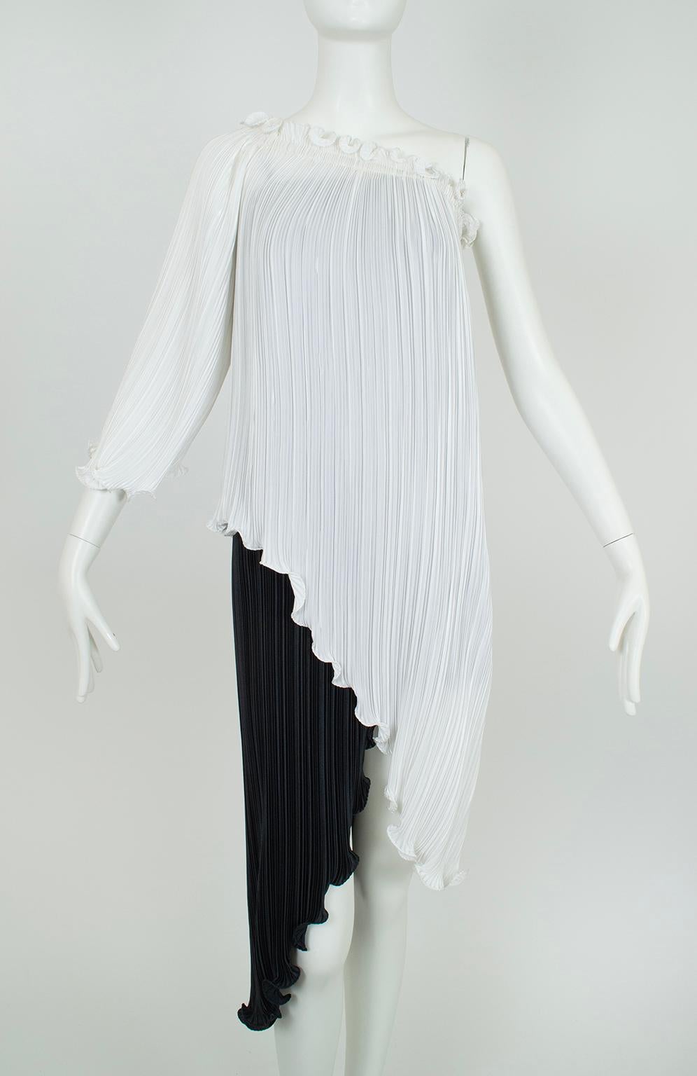 New Tarquin Ebker Black White Asymmetrical Delphos Dress w Provenance – S, 1978 For Sale 3
