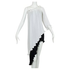 New Tarquin Ebker Black and White Asymmetrical 2-Piece Delphos Dress – S, 1978