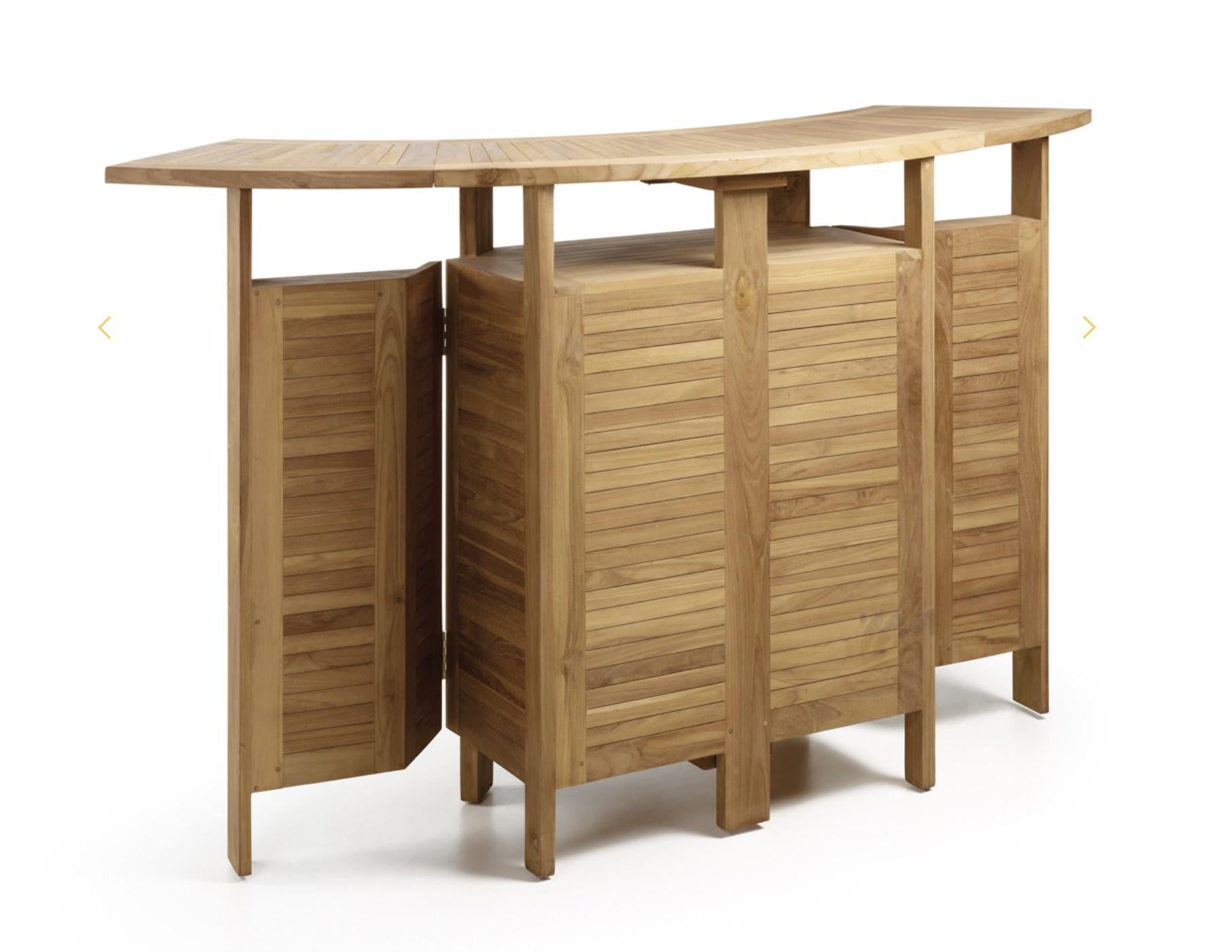 Spanish New Teak Foldable Dry Bar, Indoor and Outdoor