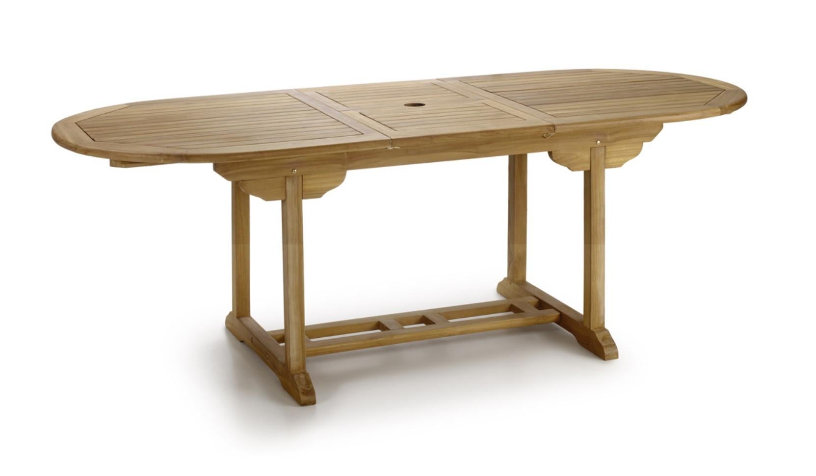 Nouvelle table à manger ovale pliable en teck, pour l'intérieur et l'extérieur

Extensible : 66.92in-86.61in.