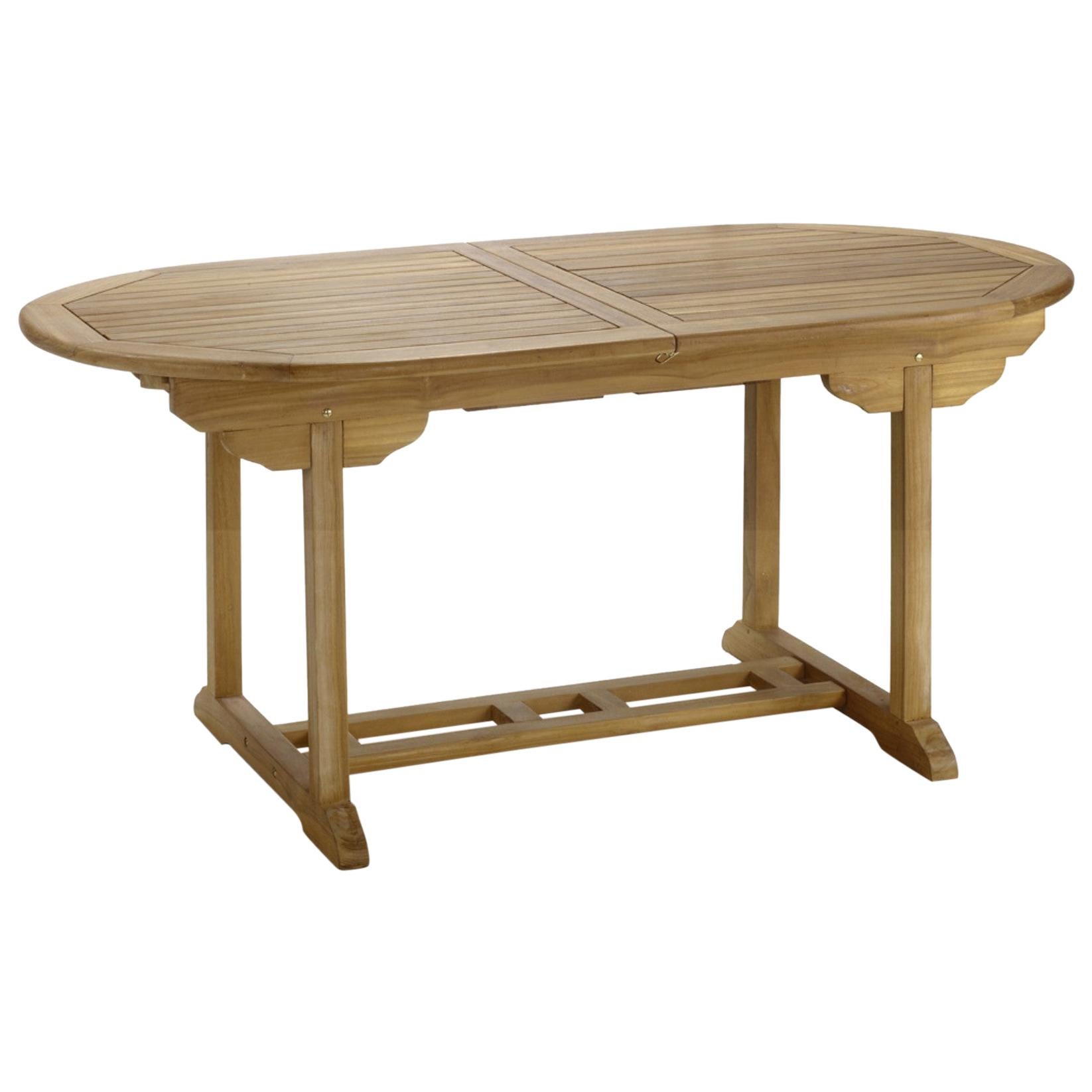 New Teak Oval Foldable Dining Table, Indoor and Outdoor
