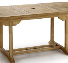 New Teak Oval Foldable Dining Table, Indoor and Outdoor