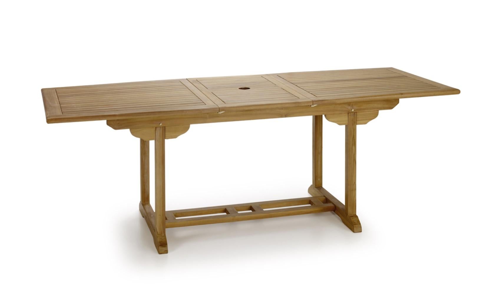 Nouvelle table à manger rectangulaire pliante en teck, pour l'intérieur et l'extérieur

Extensible : 66.92in-86.61in.