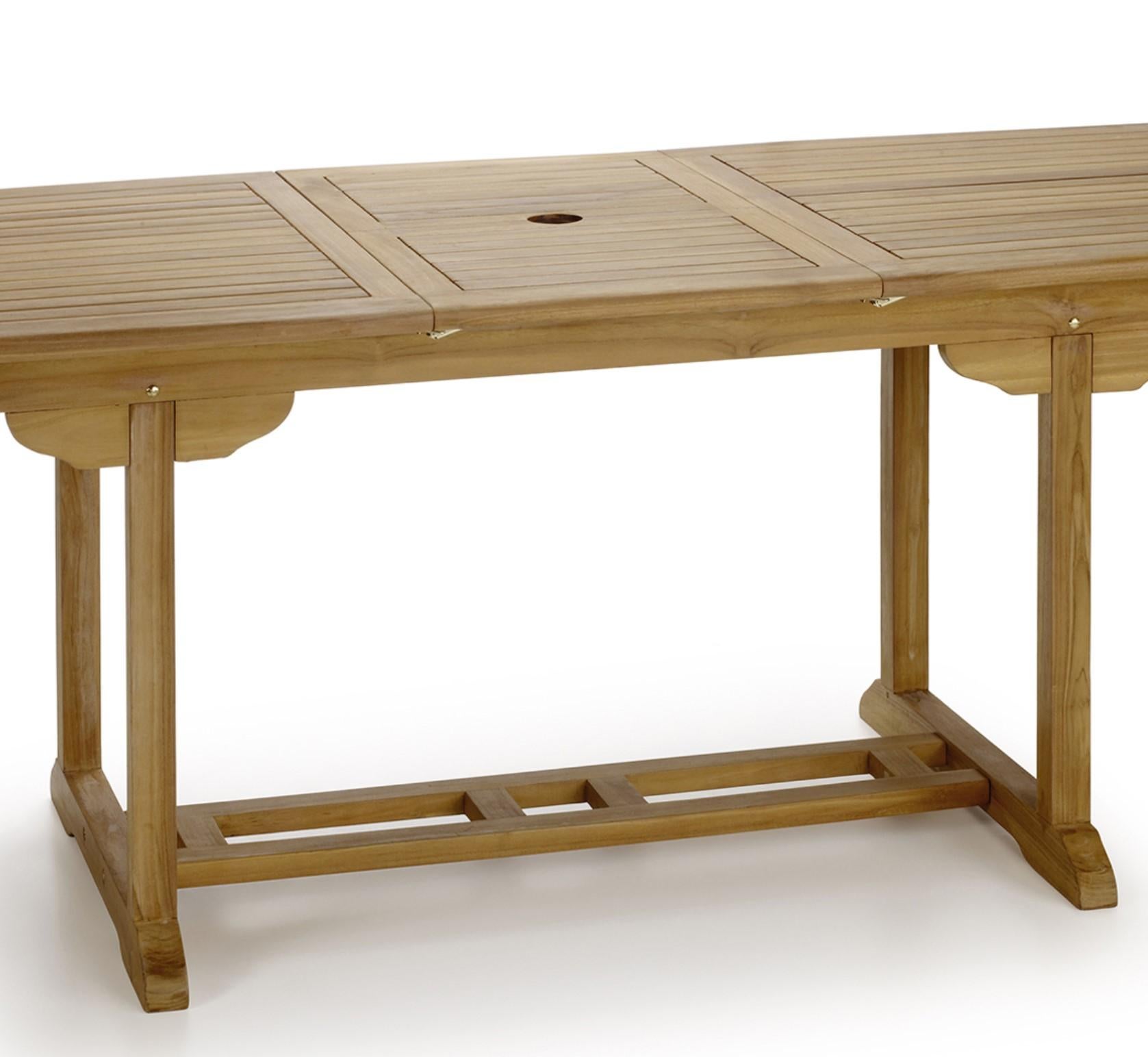 Moderne New Teak Rectangular Foldable Dining Table, Indoor and Outdoor en vente