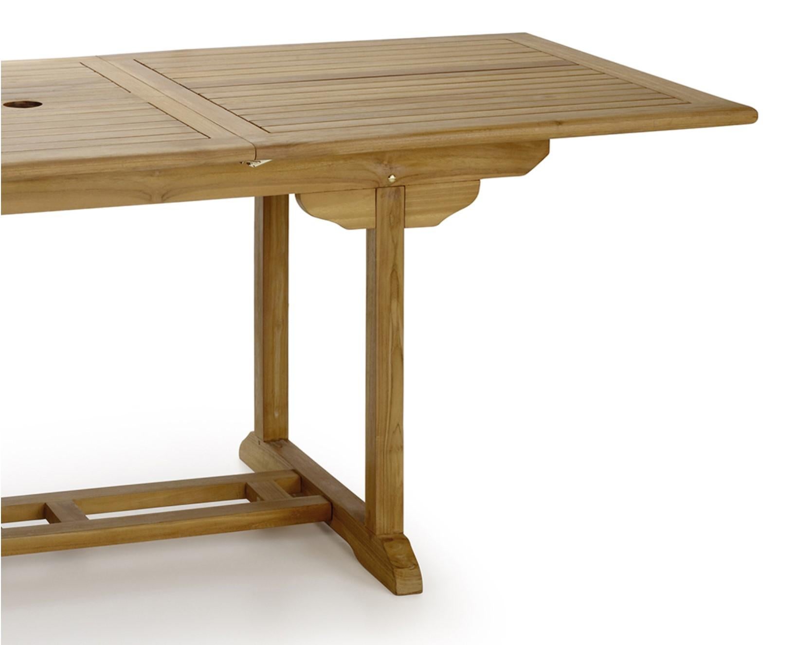 Modern New Teak Rectangular Foldable Dining Table, Indoor and Outdoor For Sale