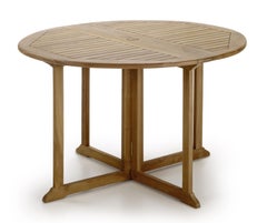 New Teak Round Foldable DIning Table, Indoor and Outdoor