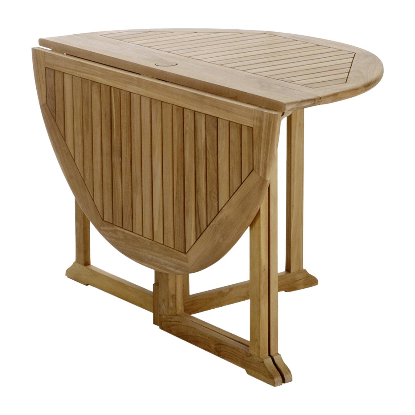 New Teak Round Foldable DIning Table, Indoor and Outdoor