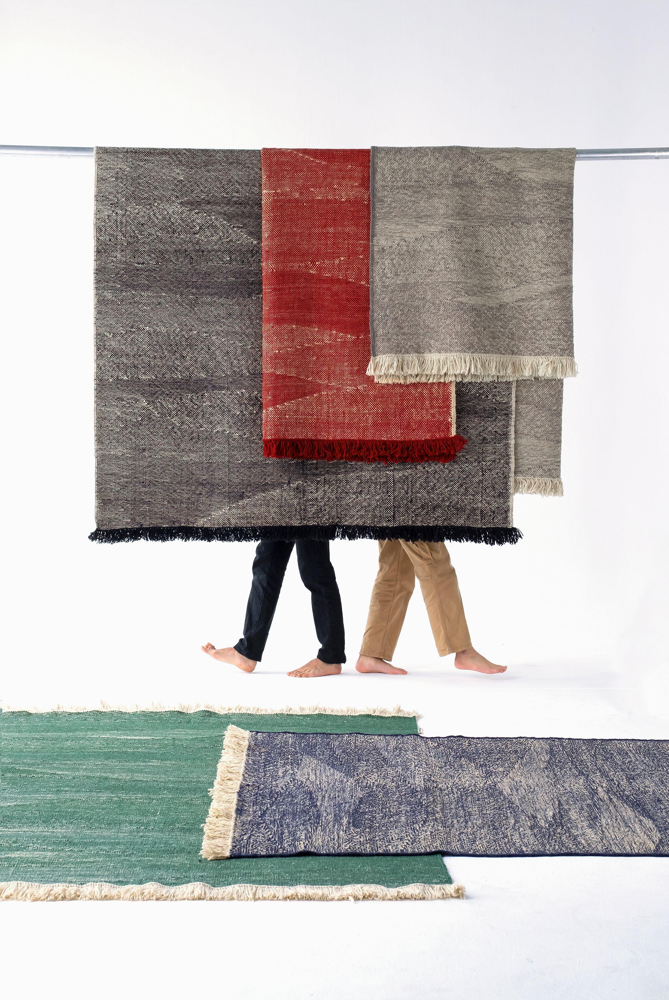 Modern Telares Carmine Kilim Standard Afghan Wool Rug by Nani Marquina, Medium For Sale