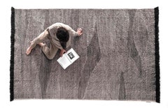 Tapis Telares Killim standard en laine afghane ébène de Nani Marquina, moyen