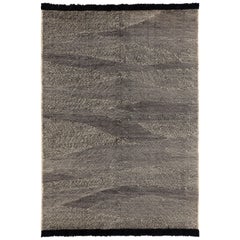 Tapis Telares Killim standard en laine afghane ébène de Nani Marquina, moyen