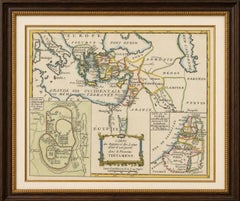 New Testament Holy Land Map with Jerusalem Plan, French, c.1779