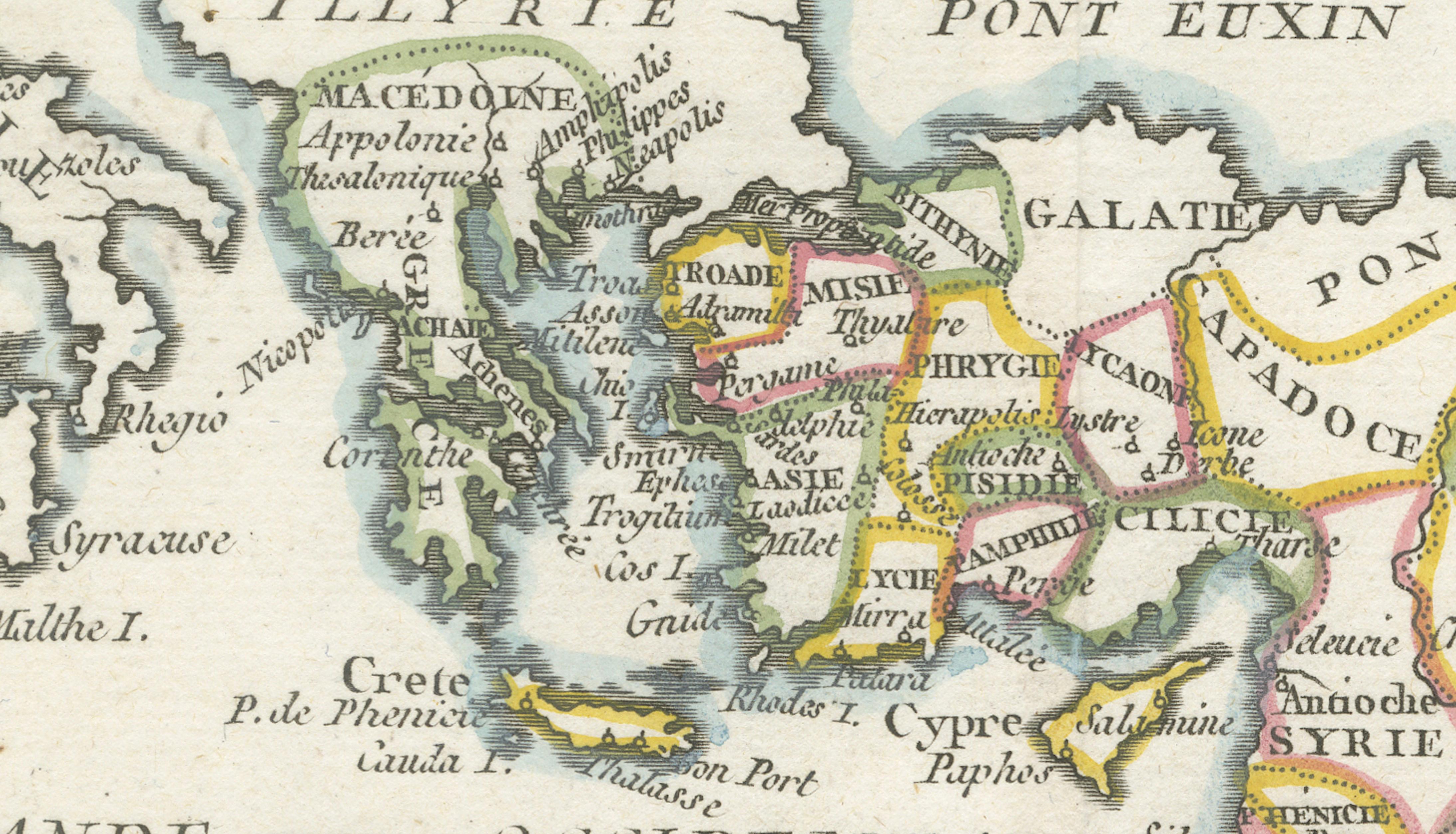 New Testament Holy Land Map with Jerusalem Plan, French, c.1779