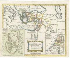 New Testament Holy Land Map with Jerusalem Plan, French, c.1779
