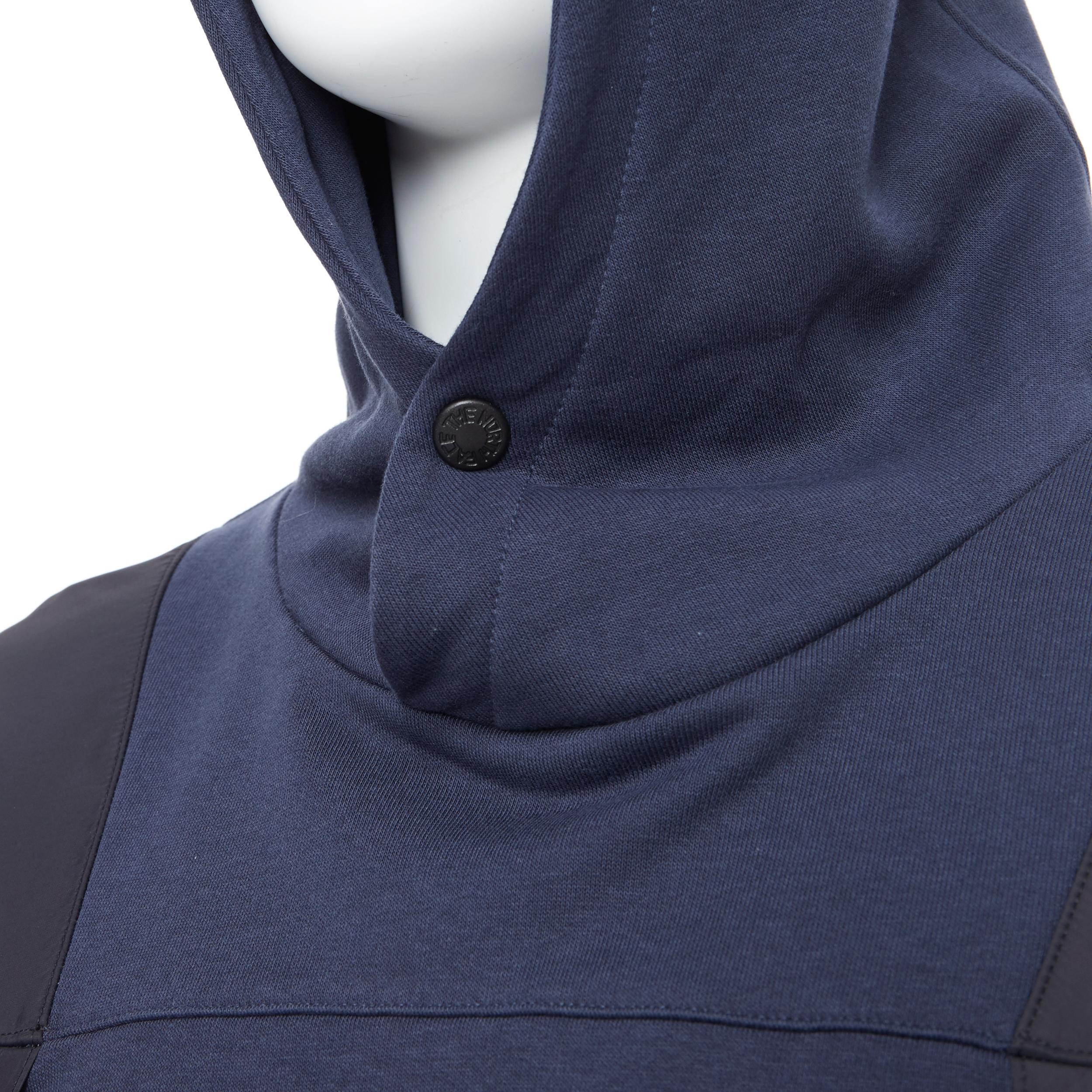 new THE NORTH FACE Urban Navy blue technical nylon insert relaxed hoodie M / L 3