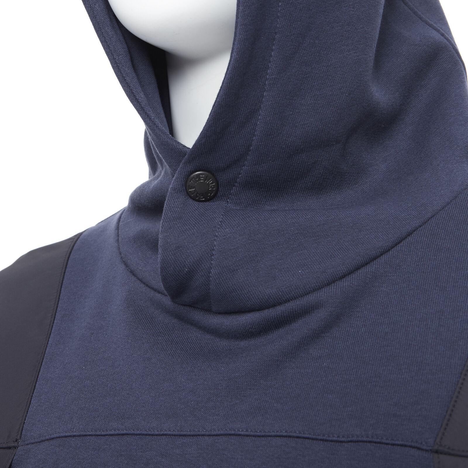 new THE NORTH FACE Urban Navy blue technical nylon insert relaxed hoodie M / L For Sale 4