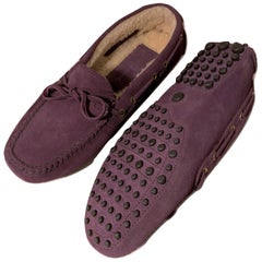 Original Prada Car Shoe Flache Moccasin Shearling House Driving, Original  St 36